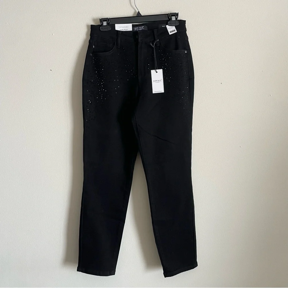 Judy Blue Rhinestone Embellished High Rise Slim Fit - Picture 4 of 11